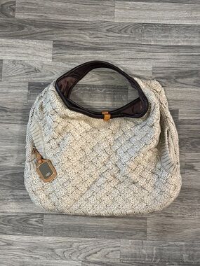 Ugg leather trimmed knit hobo bag